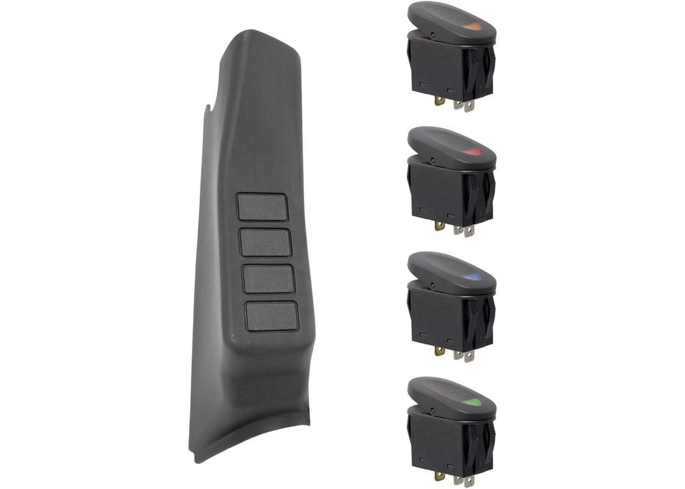Rugged Ridge Apillar 4 Switch POD KIT Black Right SIDE 0710 JEEP Wrangler