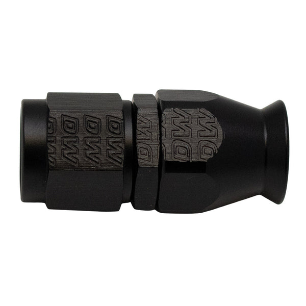 DeatschWerks Raccord d'extrémité de boyau PTFE femelle pivotant droit 6AN (1 insert olive inclus) - noir mat anodisé