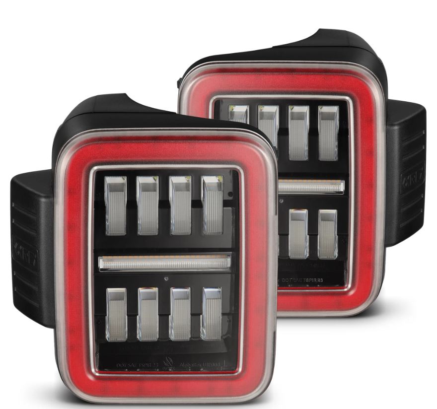 AlphaRex Prismatic LED Taillights Black Red - 602070