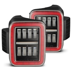AlphaRex Prismatic LED Taillights Black Red - 602070