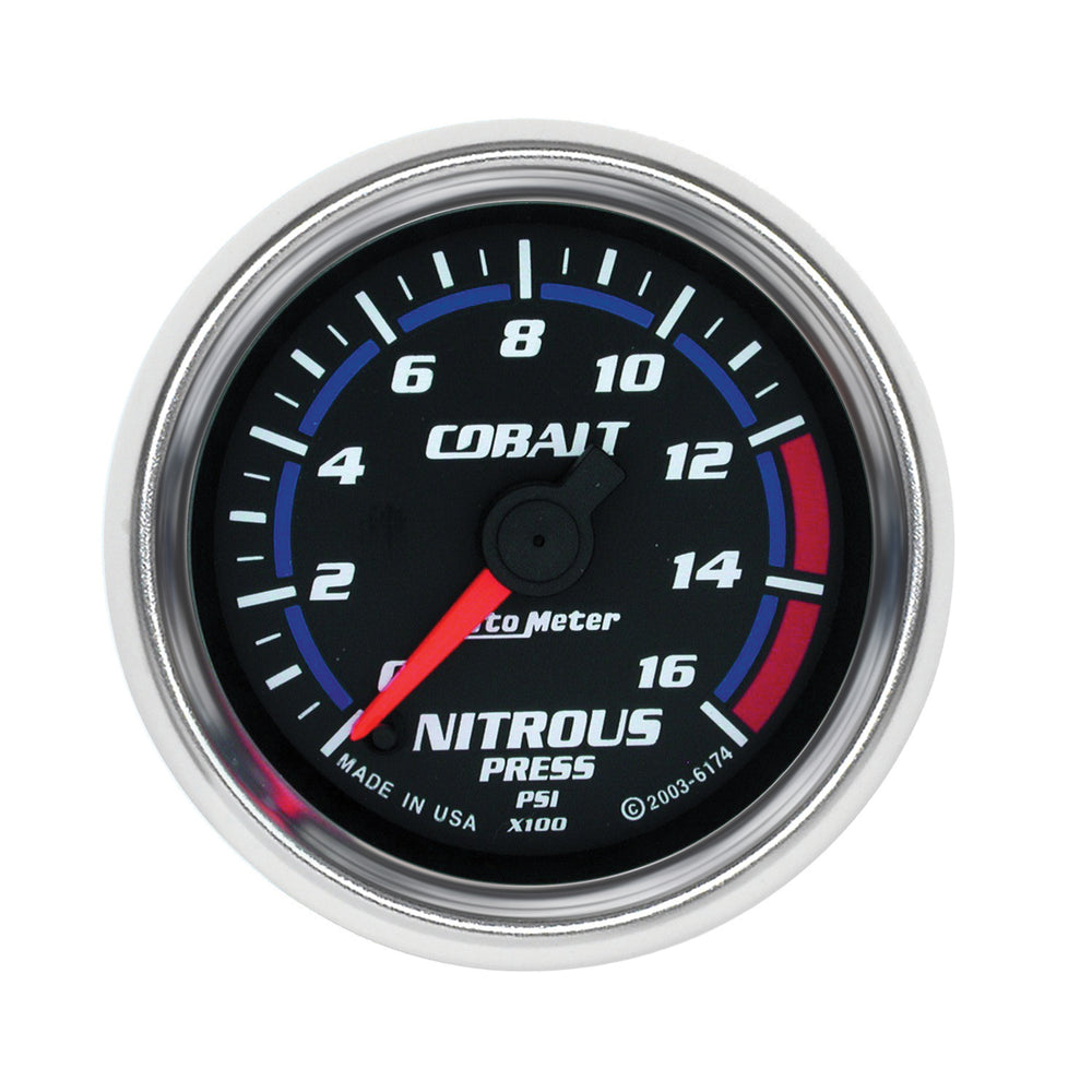AutoMeter 2-1/16" Nitrous Pressure, 0-1600 PSI, Cobalt