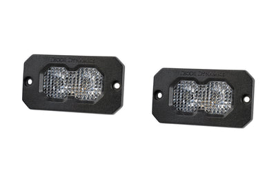 Diode Dynamics C2 2.0 Pro faisceau diffus encastré RBL (paire) - blanc