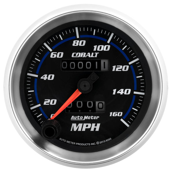 AutoMeter Indicateur de vitesse 3-3/8 po, 0-160 MPH, Cobalt - bleu (6293)