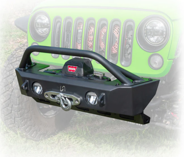 Turn Offroad Pare-chocs avant avec plaque de protection 2018+ Jeep JL - treuil encastré avec phares antibrouillard d'origine