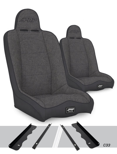 PRP 95-01 Jeep Cherokee XJ Daily Driver High Back Suspension Seats Kit (Pair) - Gray