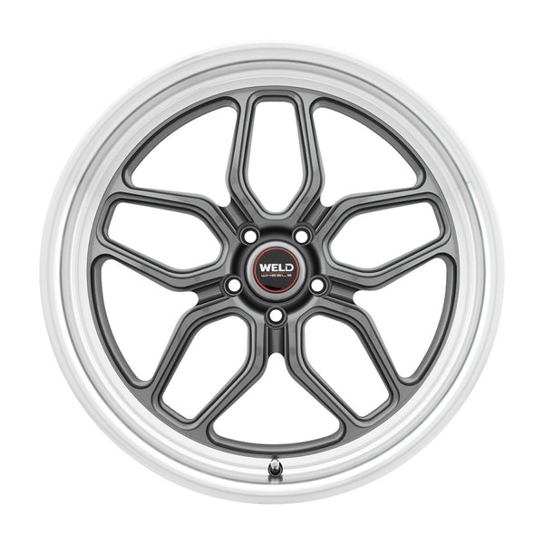 Weld S108 20X9 Laguna 5X120 ET29 BS6.125 alésage 72.56 - gris métal brillant lèvre diamantée