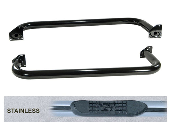 Rugged Ridge Nerf Bars — 1987-1995 Jeep Wrangler YJ