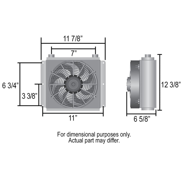 Derale 18 Row Hi-Flow Racing Remote Fluid Cooler with Low Profile Fan, 7/8-14 UNF O-ring