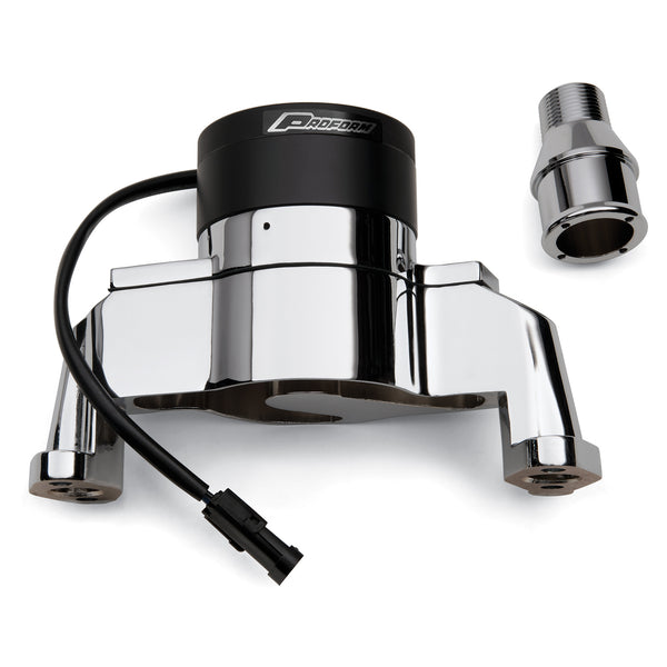Proform Electric Engine Water Pump Aluminum Chrome Finish Fits SB Chevy Engines
