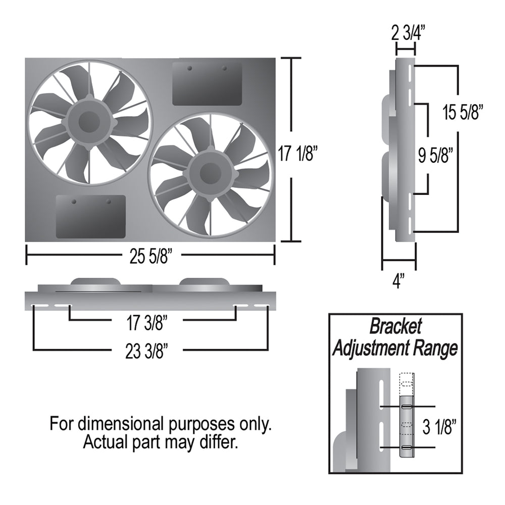 Derale Powerpack - High Output Dual 12" RAD Fan/Alum Shroud Kit w/ PWM Controller — Gray/Black (66826)