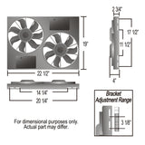Powerpack - High Output Dual 11" RAD Fan/Alum Shroud Kit w/ PWM Controller — Gray/Black (66830)