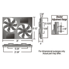 Derale Powerpack - High Output Dual 11" RAD Fan/Alum Shroud Kit w/ PWM Controller — Gray/Black (66831)