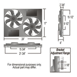 Powerpack - High Output Dual 11" RAD Fan/Alum Shroud Kit w/ PWM Controller — Gray/Black (66833)