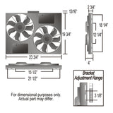 Powerpack - High Output Dual 11" RAD Fan/Alum Shroud Kit w/ PWM Controller — Gray/Black (66835)