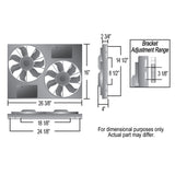 Powerpack - High Output Dual 12" RAD Fan/Alum Shroud Kit w/ PWM Controller — Gray/Black (66836)