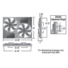Derale Powerpack - High Output Dual 12" RAD Fan/Alum Shroud Kit w/ PWM Controller — Gray/Black (66836)