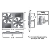 Powerpack - High Output Dual 12" RAD Fan/Alum Shroud Kit w/ PWM Controller — Gray/Black (66838)