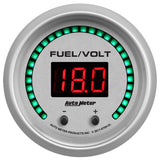 GAUGE, FUEL/VOLT, 2 1/16" TWO CHANNEL, SELECTABLE, ULTRA-LITE ELITE DIGITAL