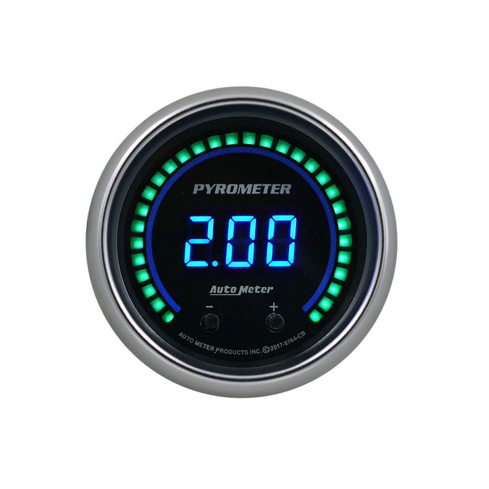 AutoMeter Gauge, Pyrometer, 2 1/16", Two Channel, Selectable, Cobalt Elite Digital