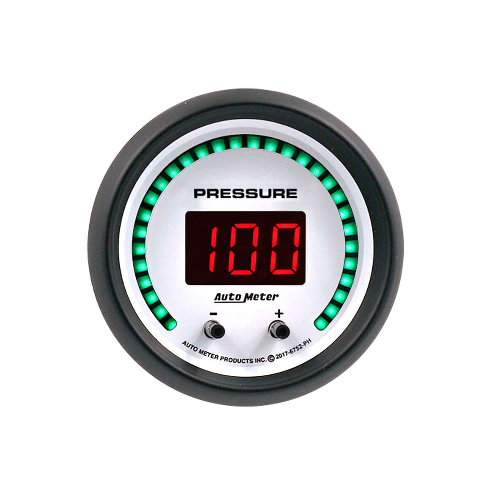 AutoMeter Gauge, Pressure, 2 1/16", Two Channel, Selectable, Phantom Elite Digital