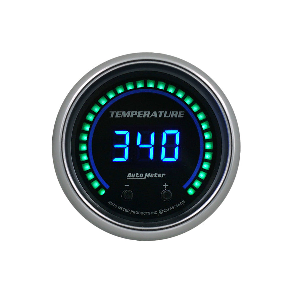 AutoMeter Gauge, Fluid Temperature, 2 1/16", Two Channel, Selectable, Cobalt Elite Digital
