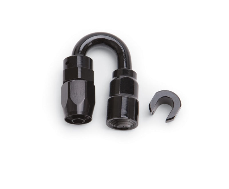 Russell Performance Embout de tuyau noir 180 degrés à déconnexion rapide SAE femelle de 3/8 po vers tuyau -6
