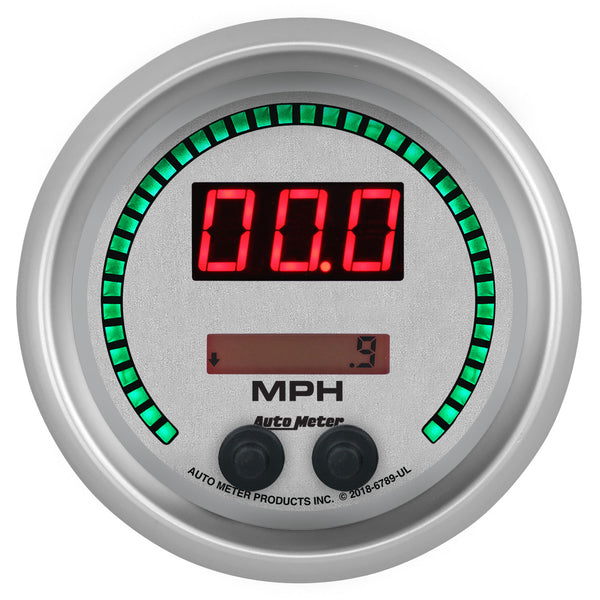 AutoMeter Gauge, Speedo, 3 3/8", 260MPH / 260KM/H, Elec Program, Ultra-Lite Elite Digital