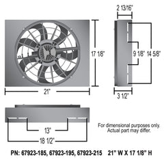 Derale Powerpack - Brushless Single 17" RAD Fan/Alum Shroud Kit w/ PWM Controller — Gray/Black (67923-215)