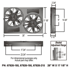 Derale Powerpack - Brushless Dual 12" RAD Fan/Alum Shroud Kit w/ PWM Controller — Gray/Black (67926-195)