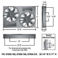 Derale Powerpack - Brushless Dual 12" RAD Fan/Alum Shroud Kit w/ PWM Controller — Gray/Black (67938-195)