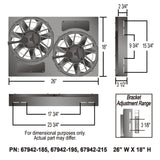 Powerpack - Brushless Dual 12" RAD Fan/Aluminum Shroud w/ PWM Controller — Gray/Black (67942-215)