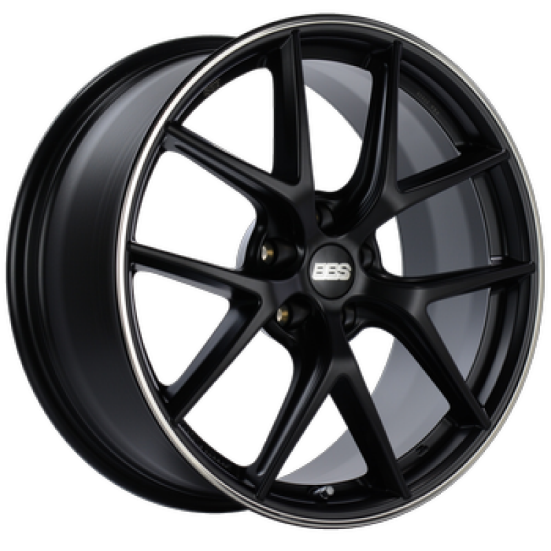 BBS Roue CI-R 19x10 5x120 ET25 à protège-jante poli - noir satiné - PFS/agrafe 82mm requis