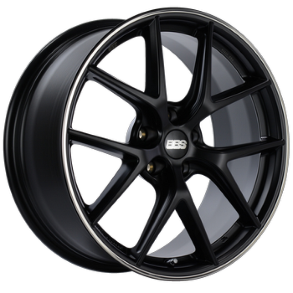 BBS Roue CI-R 19x8.5 5x112 ET32 à protège-jante poli - noir satiné - PFS/agrafe 82mm requis