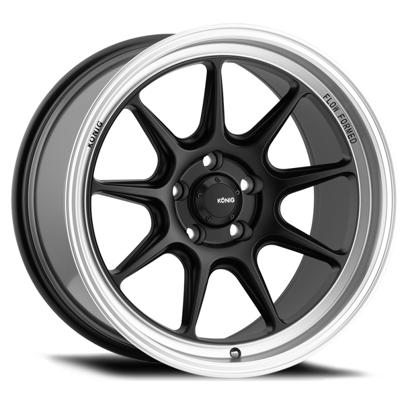 Konig Countergram 18x11B 5x114.3 ET15 - noir mat / rebord usiné mat
