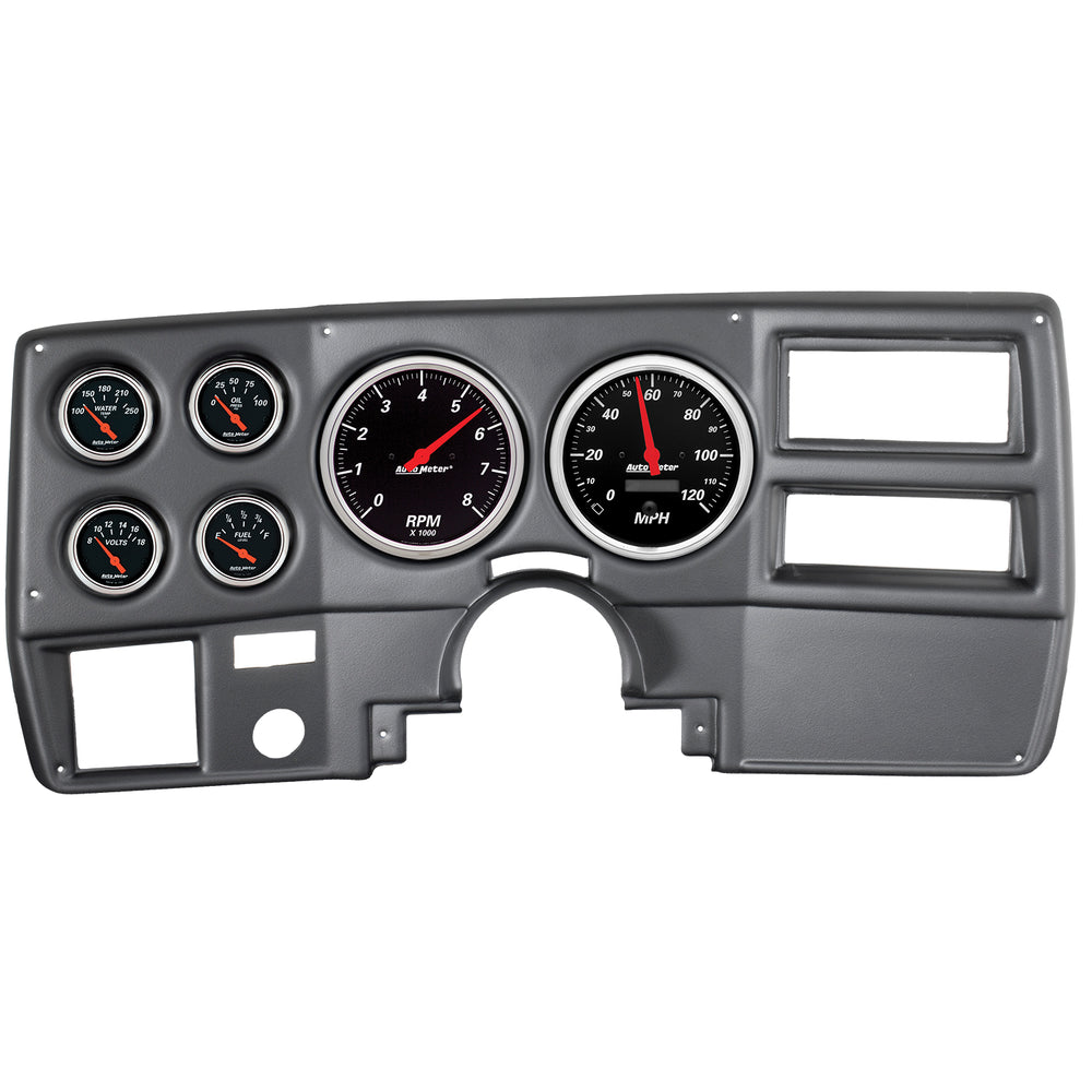 AutoMeter 6 Gauge Direct-Fit Dash Kit, Chevy Truck / Suburban 73-83, Designer Black