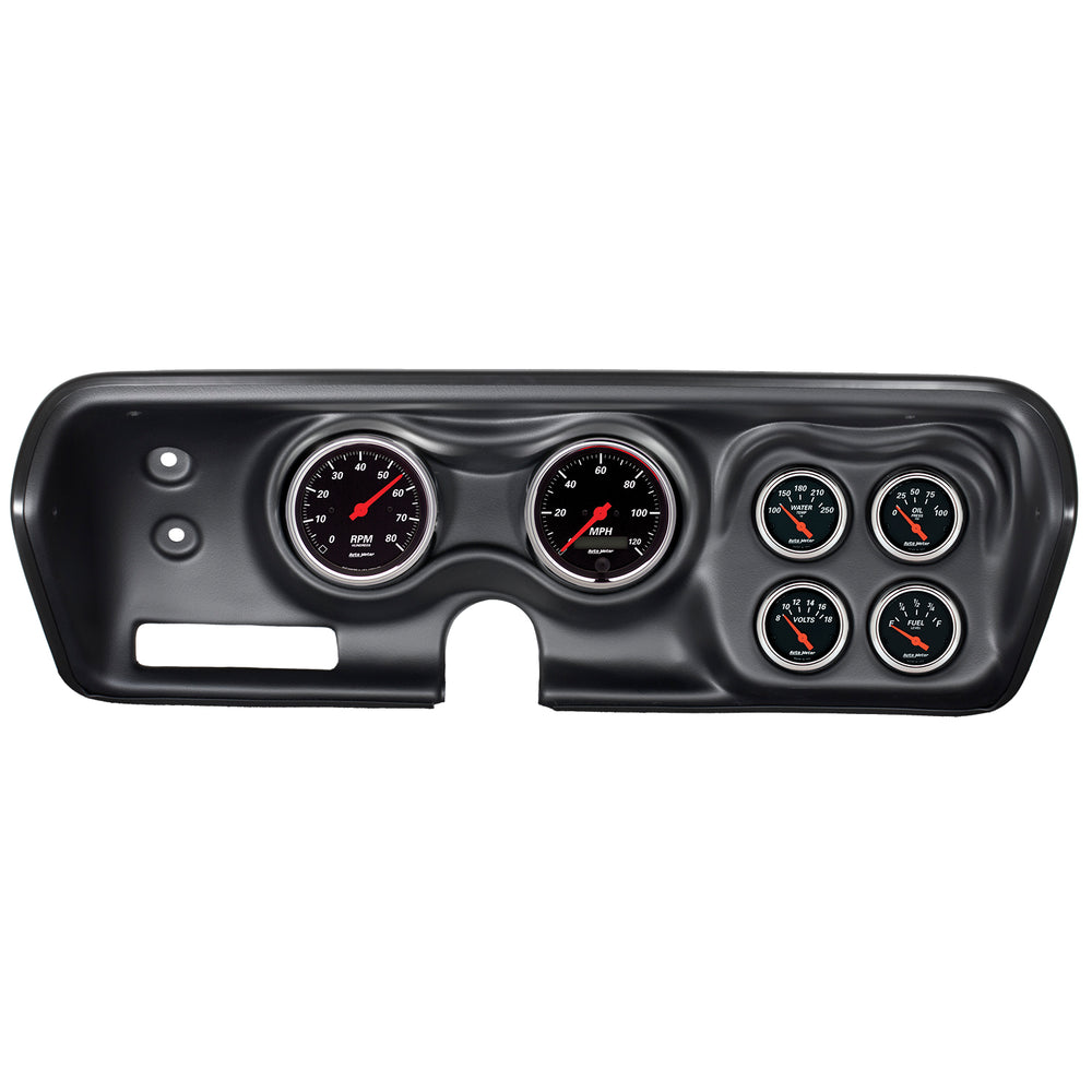 AutoMeter 6 Gauge Direct-Fit Dash Kit, B-Body / Chrgr / Gtx / Road Runner/Sat 71-74, Black