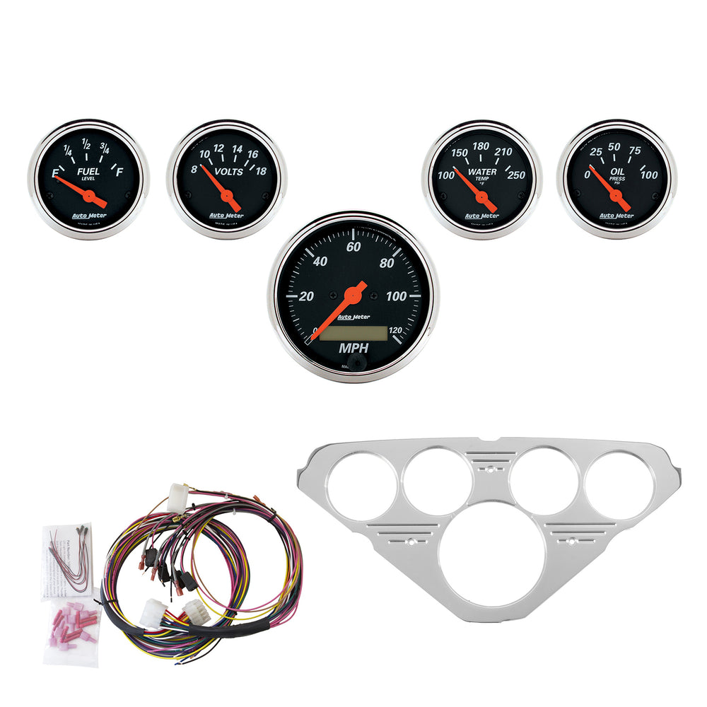 AutoMeter Direct Fit Dash Kit, Chevy Truck 55-59, MPH/Fuel/Oilp/Wtmp/Bat, DB (7036-DB)