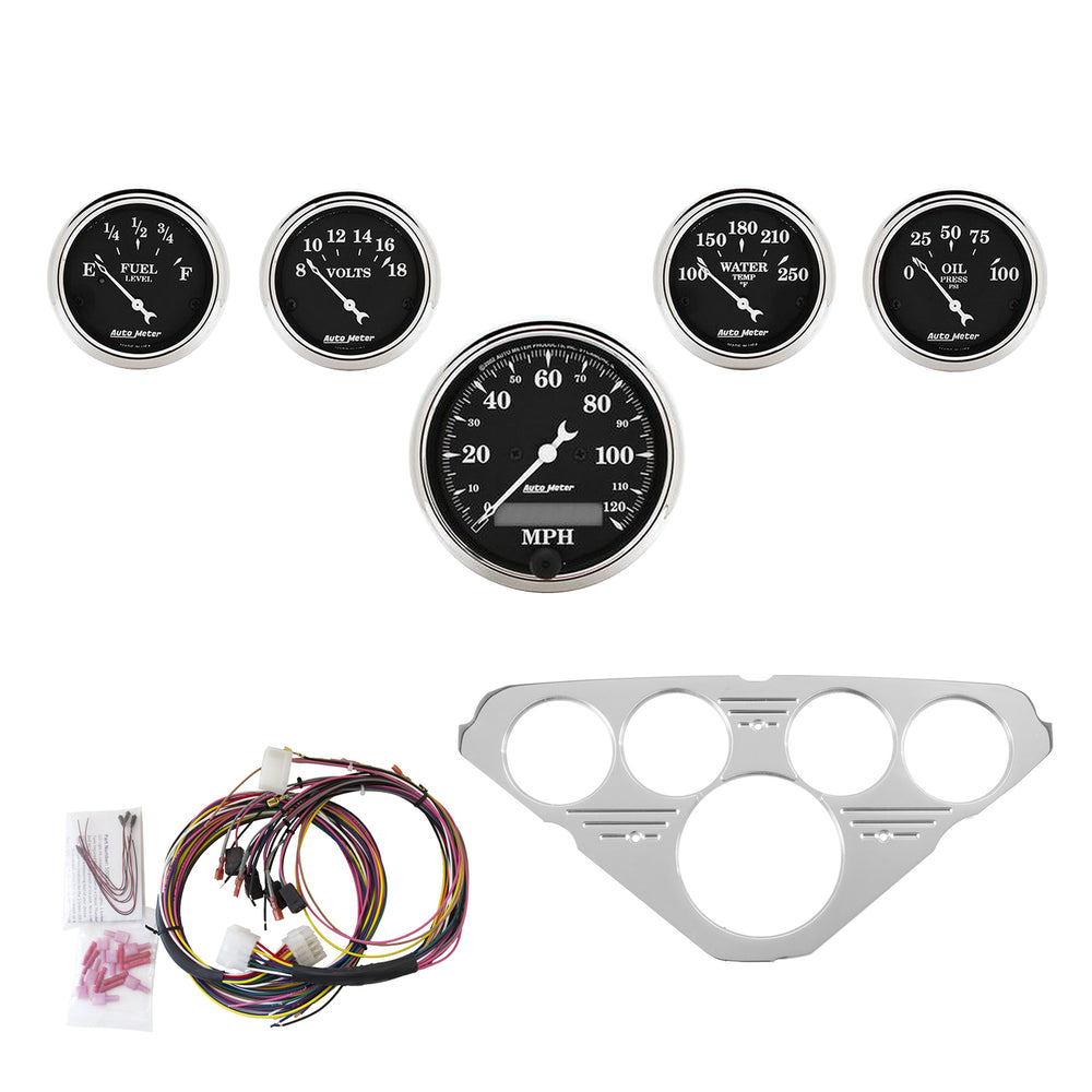 AutoMeter Direct Fit Dash Kit, Chevy Truck 55-59, MPH/Fuel/Oilp/Wtmp/Bat, Otb (7036-OTB)
