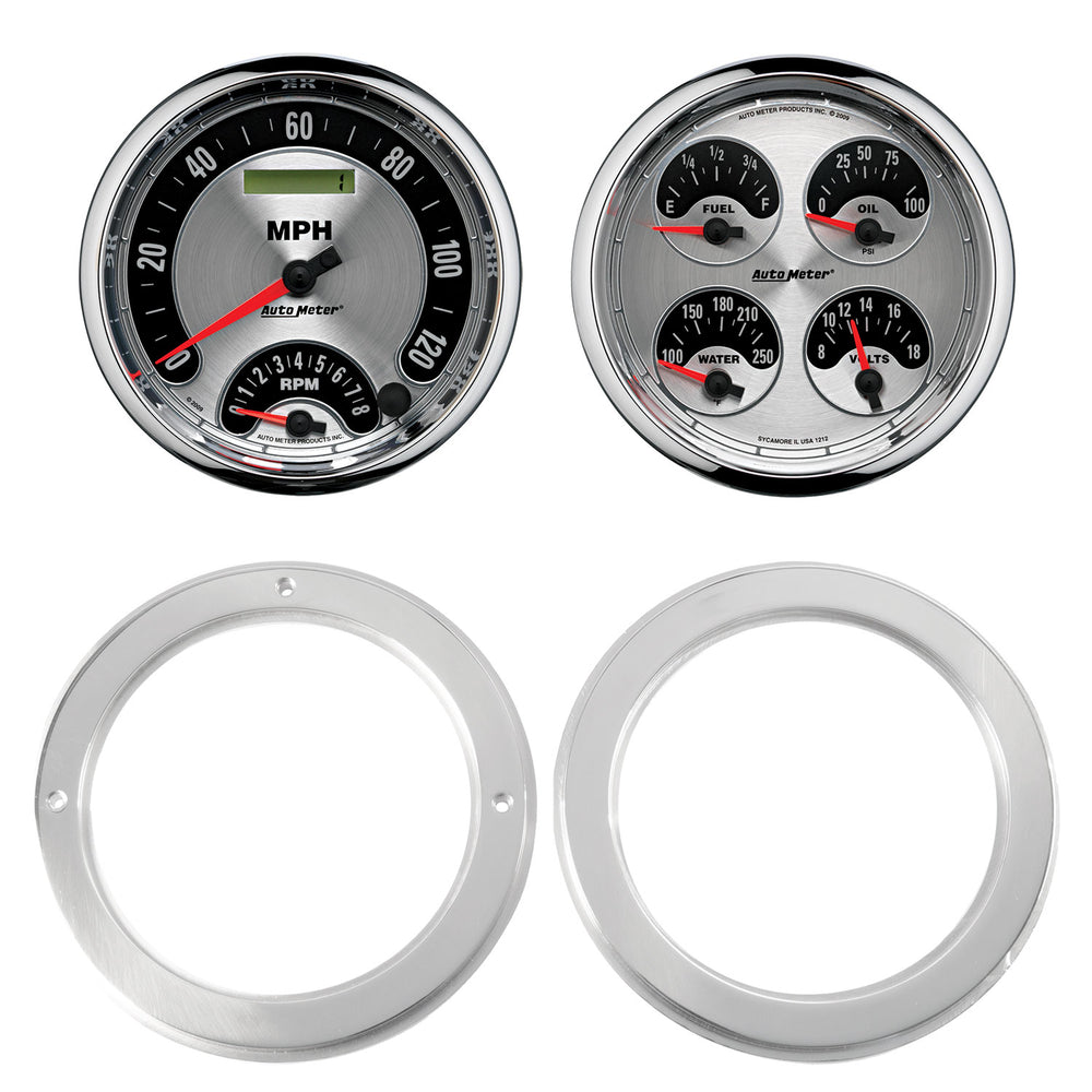 AutoMeter 2 Gauge Direct Fit Dash Kit, Chevy Truck 54-55, 2 Gauge, American Muscle