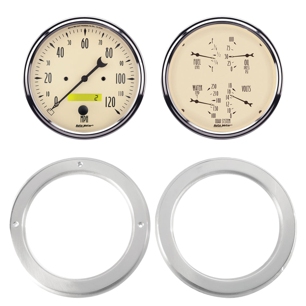 AutoMeter 2 Gauge Direct Fit Dash Kit, Chevy Truck 54-55, 2 Gauge, Antique Beige