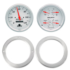 AutoMeter 2 Gauge Direct Fit Dash Kit, Chevy Truck 54-55, 2 Gauge, Arctic White