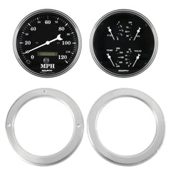 AutoMeter 2 Gauge Direct Fit Dash Kit, Chevy Truck 54-55, 2 Gauge, Old Tyme Black