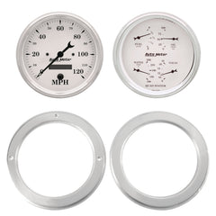 AutoMeter 2 Gauge Direct Fit Dash Kit, Chevy Truck 54-55, 2 Gauge, Old-Tyme White