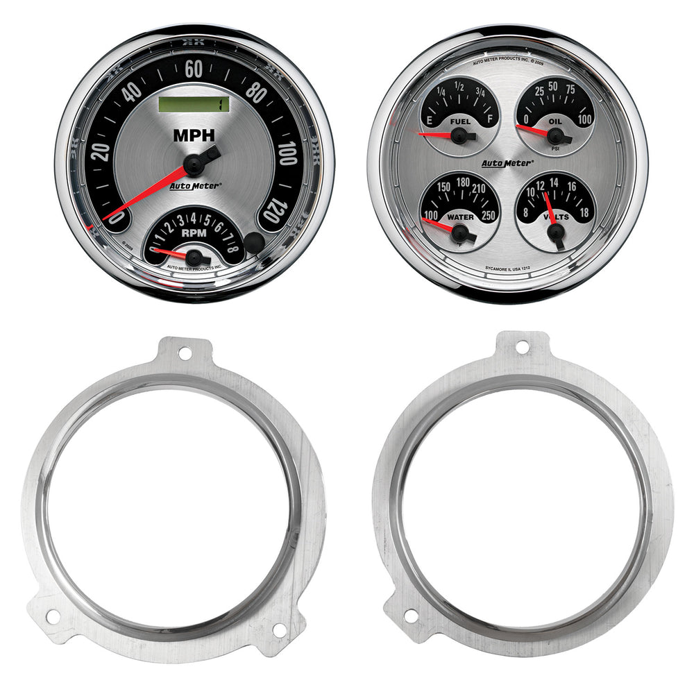 AutoMeter 2 Gauge Direct Fit Dash Kit, Chevy Car 51-52, 2 Gauge, American Muscle