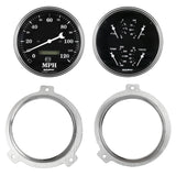 2 GAUGE DIRECT FIT DASH KIT, CHEVY CAR 51-52, 2 GAUGE,  OLD TYME BLACK