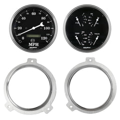 AutoMeter 2 Gauge Direct Fit Dash Kit, Chevy Car 51-52, 2 Gauge, Old Tyme Black