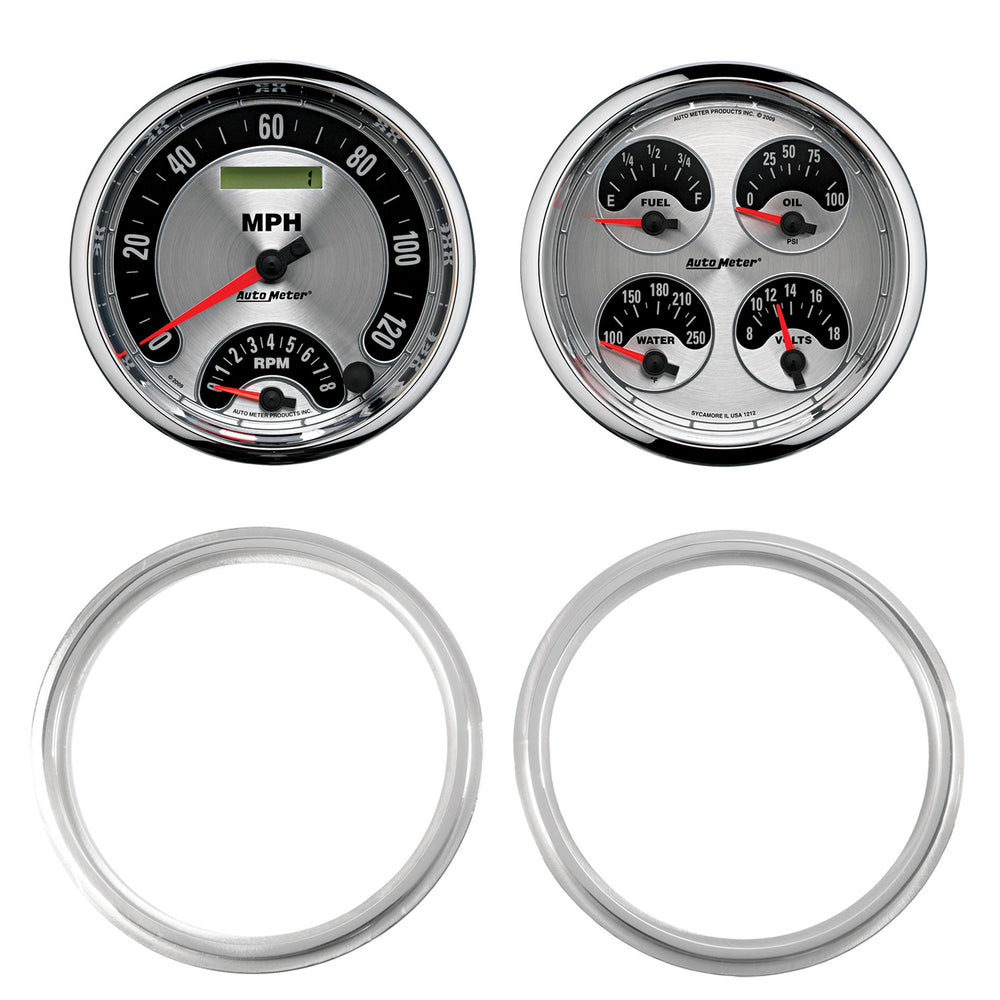 AutoMeter 2 Gauge Direct Fit Dash Kit, Chevy Truck 47-53, 2 Gauge, American Muscle