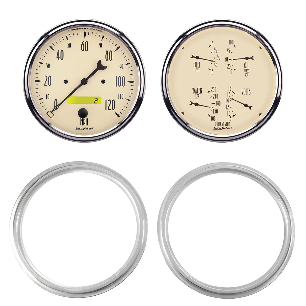 AutoMeter 2 Gauge Direct Fit Dash Kit, Chevy Truck 47-53, 2 Gauge, Antique Beige