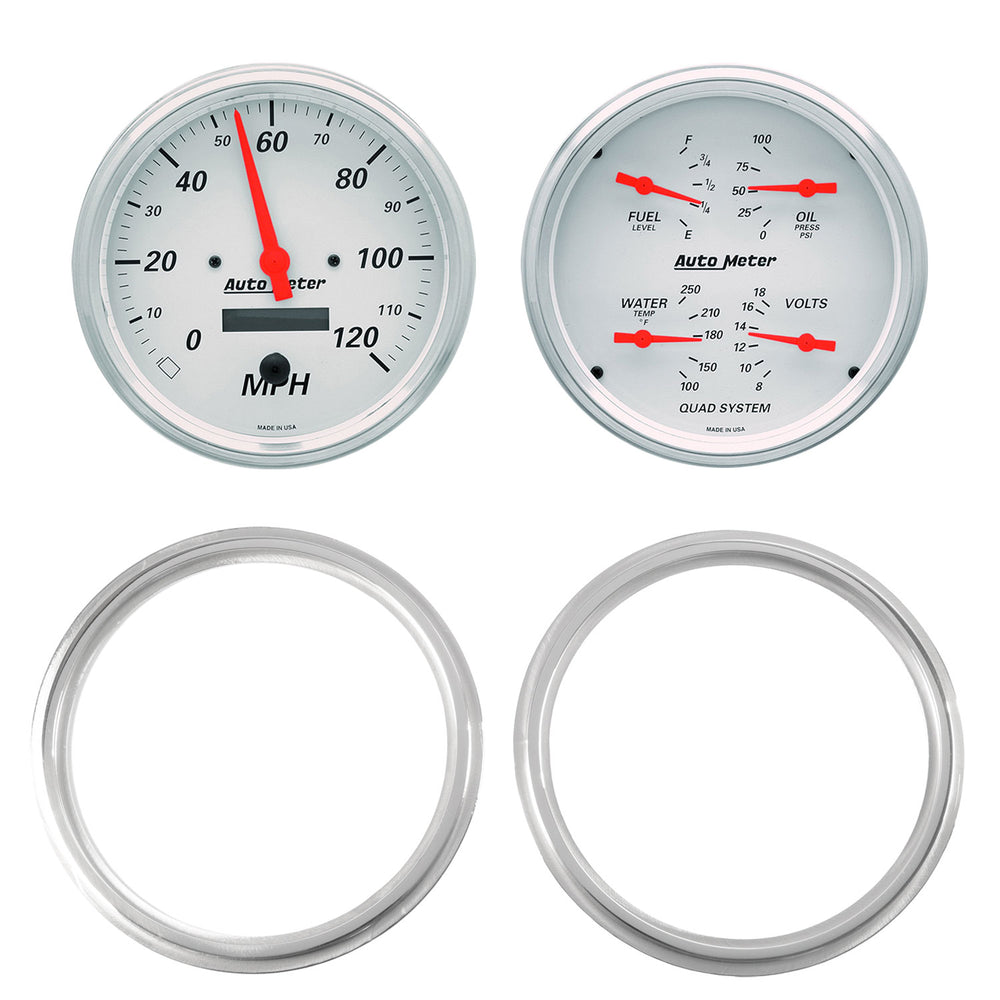 AutoMeter 2 Gauge Direct Fit Dash Kit, Chevy Truck 47-53, 2 Gauge, Arctic White
