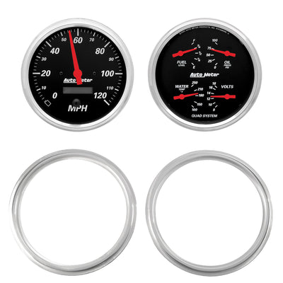 AutoMeter 2 Gauge Direct Fit Dash Kit, Chevy Truck 47-53, 2 Gauge, Designer Black